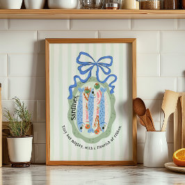 Sardinhas num Prato com Laço Azul Poster de Cozinh