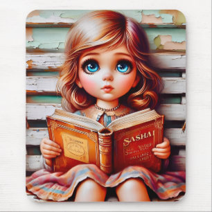 SASHA ~ Vintage Girl Lê seu livro ~ Mousepad