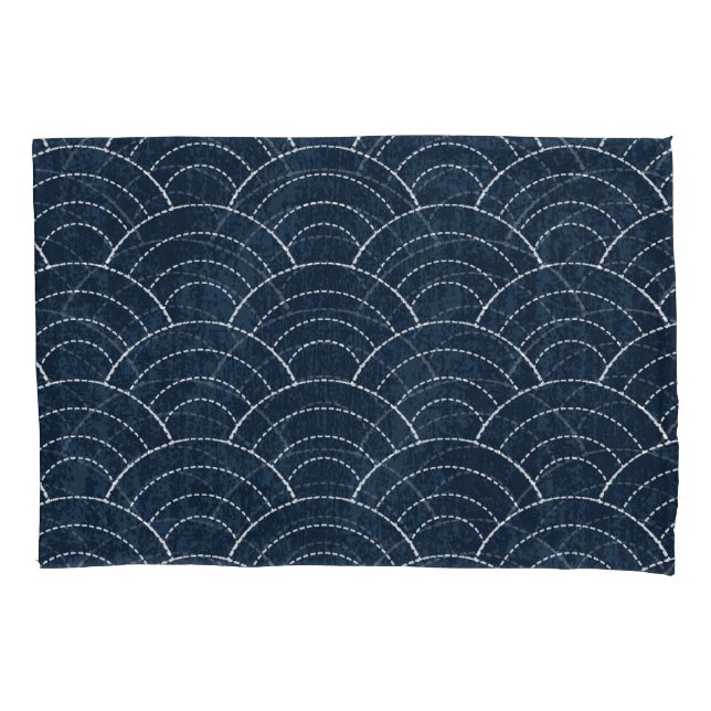 Sashiko Embroidery: Padrão Indigo Japonês. (Frente)