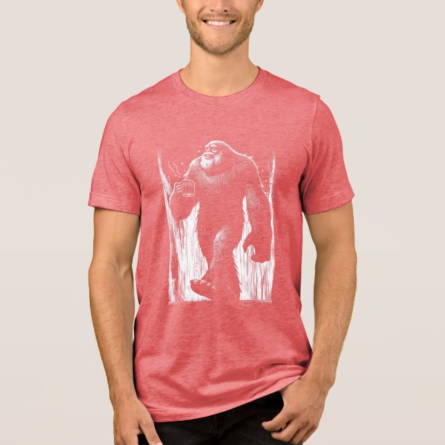 Sasquatch Sippin' Coffee T Shirt (Frente)