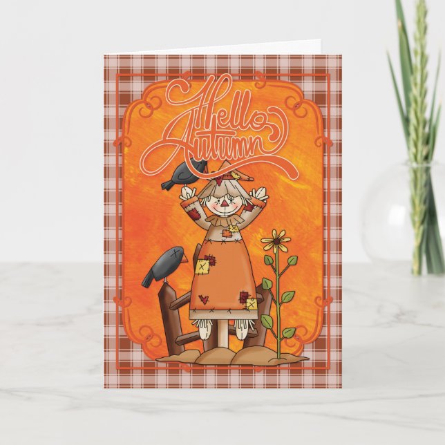 Sassustrow Olá Cartão de Saudação de Outono (Frente)