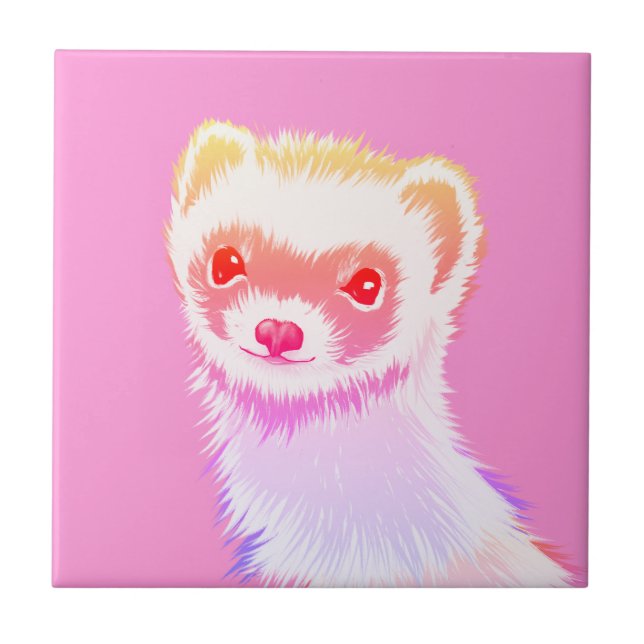 Sassy Ferret Em Cores Do Arco-Íris (Frente)