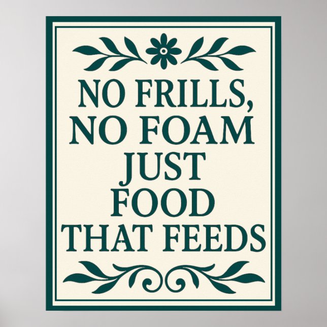Sassy Kitchen No Frills No Foam Anti-FoodTV Poster (Frente)