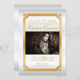 Satin Branco e Convite para Formando Dourado