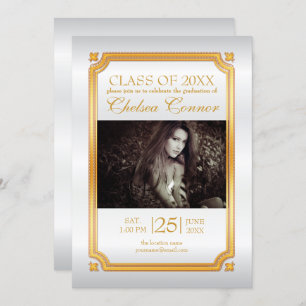 Satin Branco e Convite para Formando Dourado