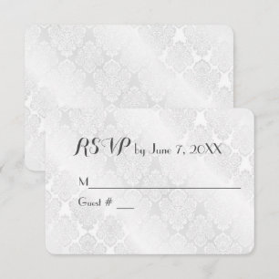 Satin Damask Branco Casamento RSVP