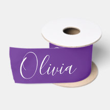 Satinê de Nome Elegante Roxo Personalizado