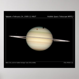 Saturns Moons o poster da astronomia do trânsito