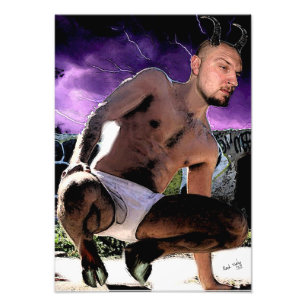 Satyr quente no impressão da foto dos resumos