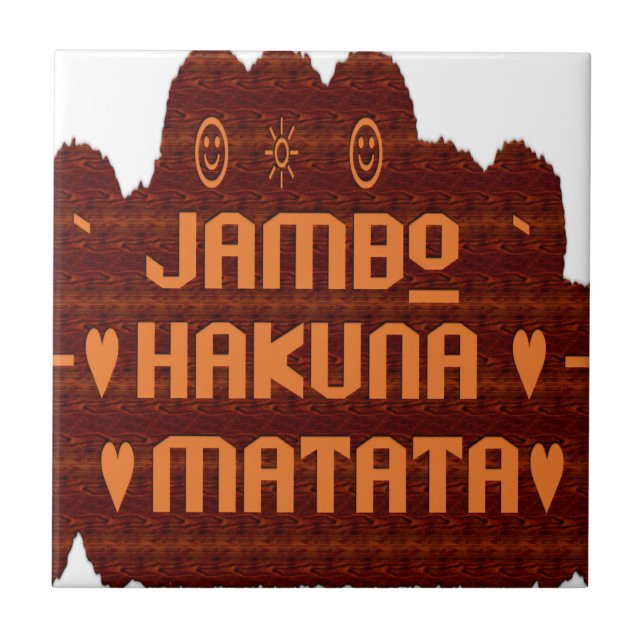 Saudação Africana: Jambo Hakuna Matata Wood Design (Frente)