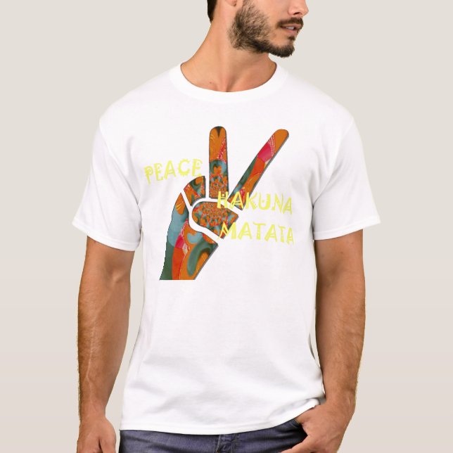Saudação aos dois dedos da Paz: Modelo de Camisa B (Frente)