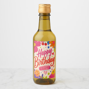 Saudação de Aniversário Colorida e Retrô de Pop co