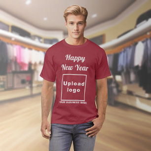 Saudação de Ano Novo Empresarial em Camiseta Marro