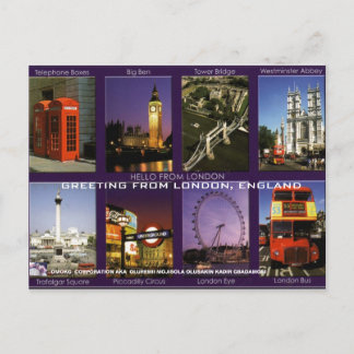 SAUDAÇÃO DE LONDRES, INGLATERRA CARTÃO POSTAL POR