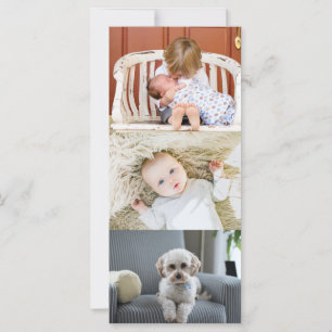 Saudação de Natal Personalizada Vertical com Três 