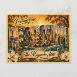 Saudação Mississippi Antiga de Cartão Postal