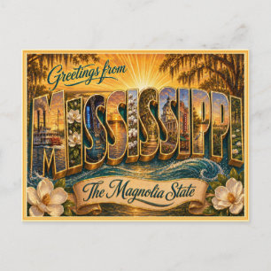 Saudação Mississippi Antiga de Cartão Postal