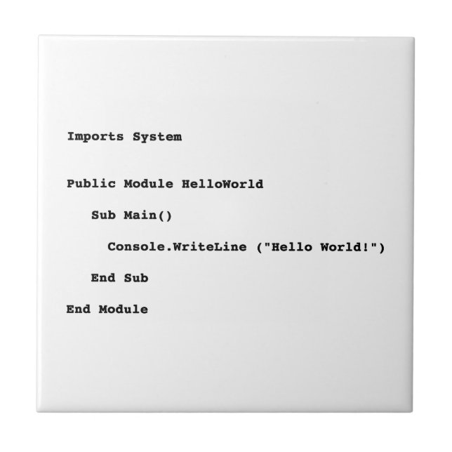 Saudação Mundial do Visual Basic Hello (Frente)