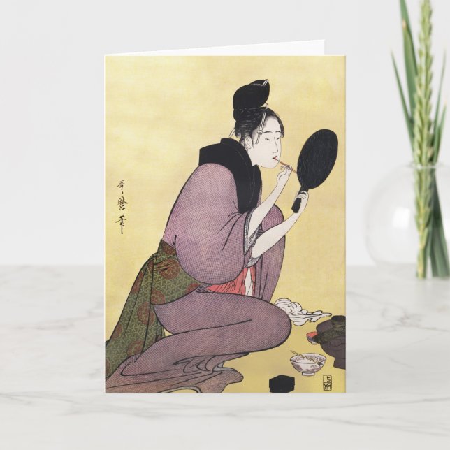 Saudação Reprodução de Cartão Vintage Arte Japones (Frente)