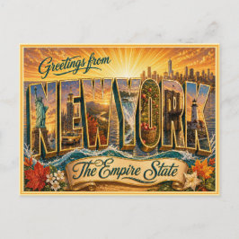 Saudação Vintage de Nova York de Cartão Postal