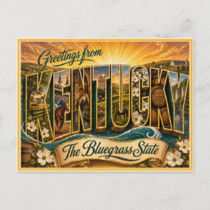 Saudação Vintage Kentucky de Cartão Postal