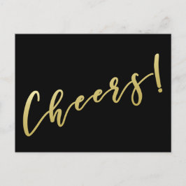 Saudações! | Cartão postal de script de ouro falso