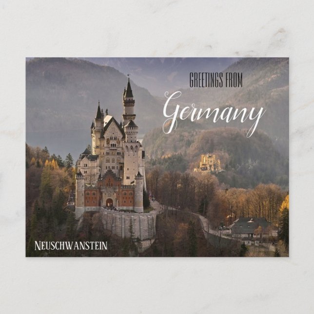Saudações da Alemanha Neuschwanstein Cartão Postal (Frente)