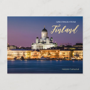 Saudações da Finlândia Cartão Postal Cênico de Hel