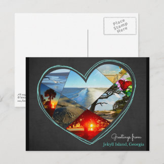 Saudações da Ilha Jekyll, Geórgia ♥ Cartão postal