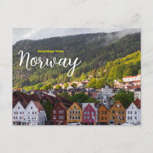 Saudações da Noruega  Cartão postal de viagem pais