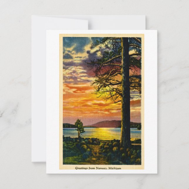 Saudações da Noruega, Michigan - Cartão postal Vin (Frente)