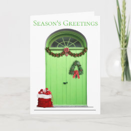 Saudações da Temporada de Natal Modelo de Porta Ve