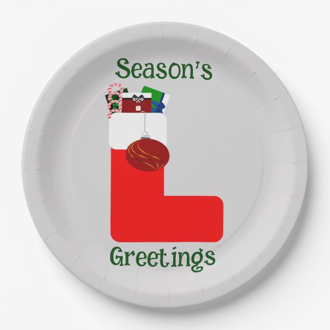 Saudações da temporada: pratos de papel de 9" (Frente)