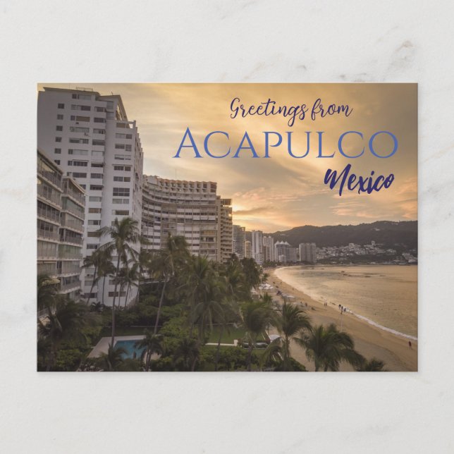 Saudações de Acapulco México Cartão postal Cênico (Frente)