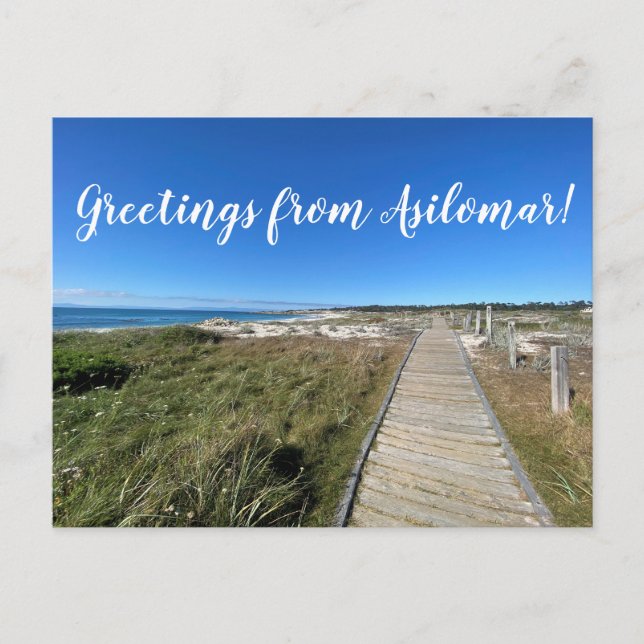 Saudações de Asilomar! Cartão postal (Frente)