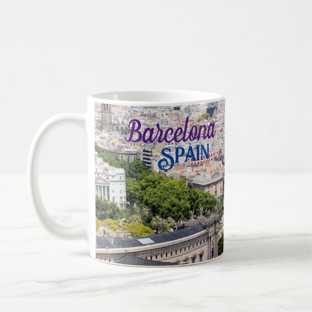 Saudações de Barcelona Espanha Caneca de Café (Esquerda)