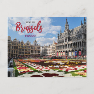 Saudações de Bruxelas Bélgica Cartão Postal de Via