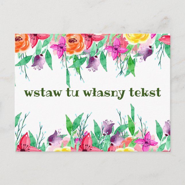 Saudações de cartão postal polonês karta okoliczno (Frente)