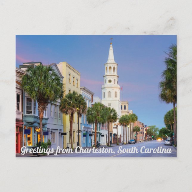 Saudações De Charleston, Cartão Postal Da Carolina (Frente)