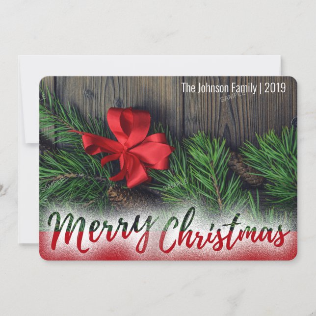 Saudações de Férias de Natal com Foto de Solteiro  (Frente)