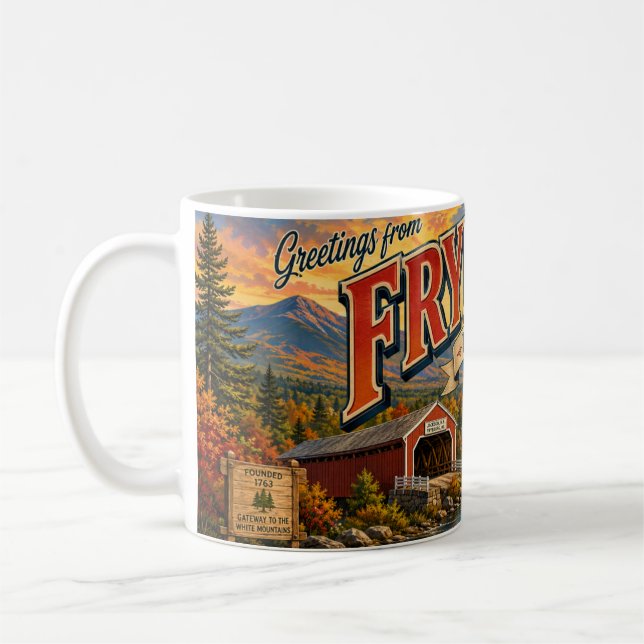 Saudações de Fryeburg Maine Caneca de Café (Esquerda)