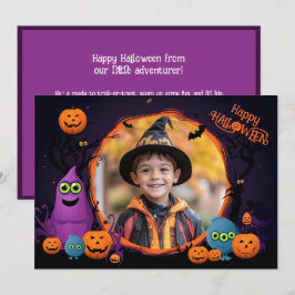 Saudações de Halloween com cartão com fotos person