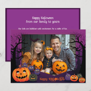 Saudações de Halloween com cartão com fotos person