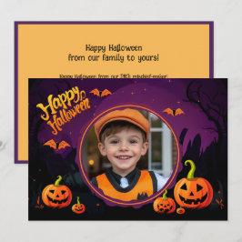 Saudações de Halloween com cartão com fotos person