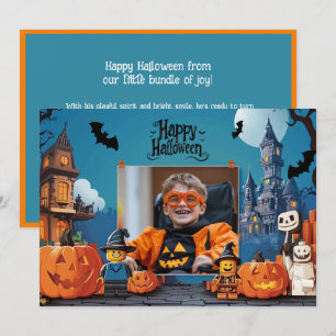 Saudações de Halloween com cartão com fotos person