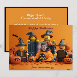 Saudações de Halloween com cartão com fotos person