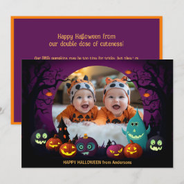 Saudações de Halloween com cartão de foto personal