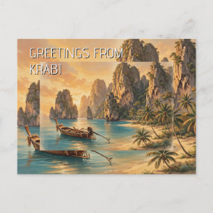 Saudações de Krabi, Tailândia Cartão Postal de Via