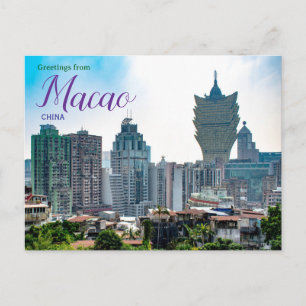 Saudações de Macau China Cartão Postal