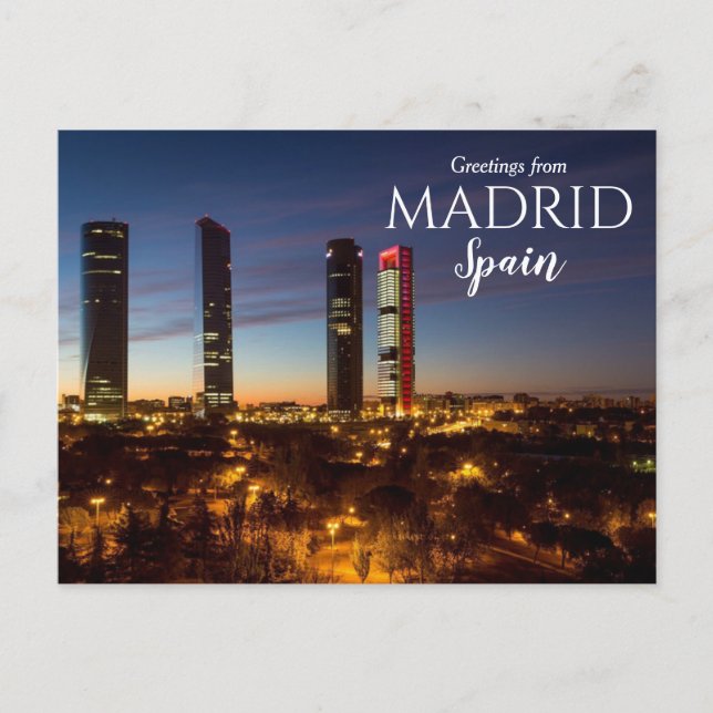 Saudações de Madrid Espanha Cartão Postal  (Frente)